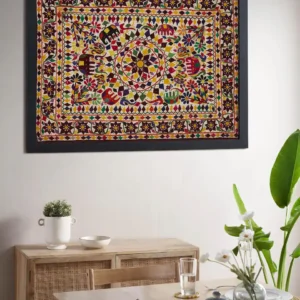Kutch Embroidery Flowers & Animals Wall Hanging